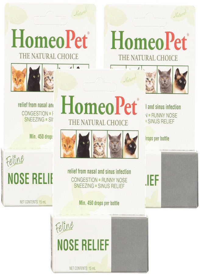HomeoPet Feline Nose Relief, 3-Pack, 15 mL Each - Image 1